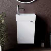 Тумба с раковиной Sancos Mini 35 L подвесная, белый глянец