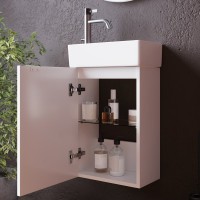 Тумба с раковиной Sancos Mini 35 L подвесная, белый глянец
