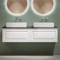 Тумба с раковиной Sancos Very 160 bianco, столешница черный мрамор TT160A1, раковина CN6070