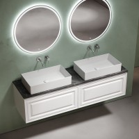 Тумба с раковиной Sancos Very 160 bianco, столешница черный мрамор TT160A1, раковина CN6070