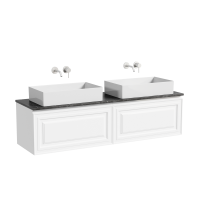 Тумба с раковиной Sancos Very 160 bianco, столешница черный мрамор TT160A1, раковина CN6070