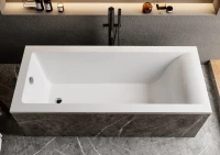 Ванна из искусственного камня Marmo Bagno Ницца 180x80 см, встраиваемая, белая, на ножках