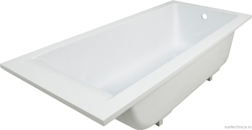 Ванна из искусственного камня Marmo Bagno Ницца 180x80 см, встраиваемая, белая, на ножках