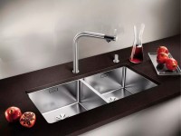 Комплект Мойка Blanco Andano 400/400-U сталь + Измельчитель Franke