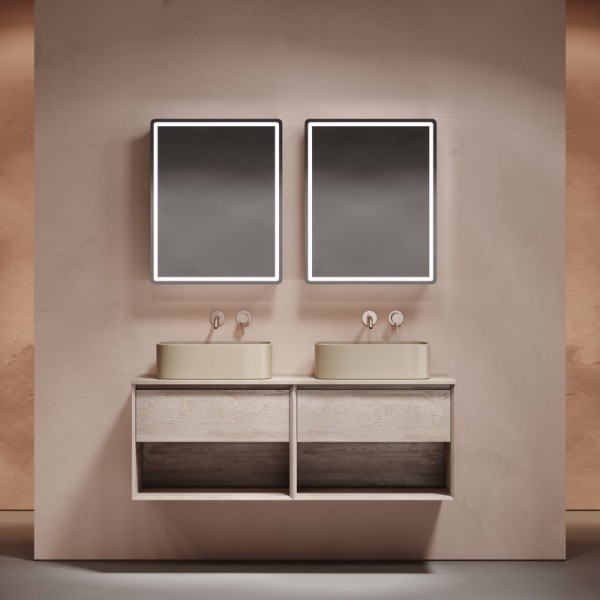 Мебель для ванной комнаты Sancos Marmi 1.0 140 дуб галифакс натуральный, столешница бежевая TT140A2, раковина CN6052MC