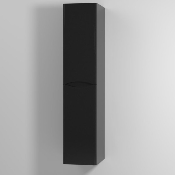 Шкаф пенал для ванной Vod-Ok Adel 30 L, с бельевой корзиной, подвесной, черный