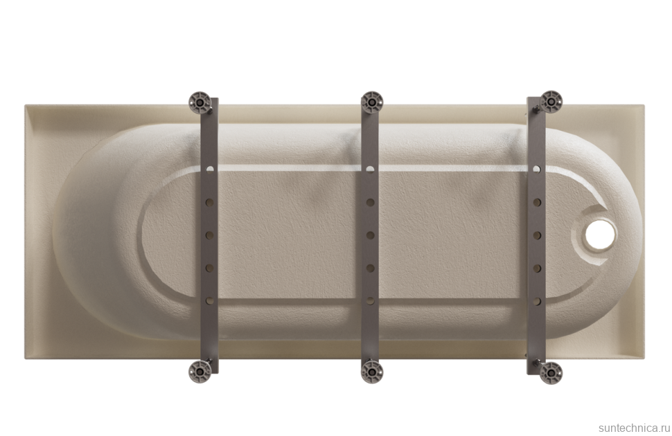 Акриловая ванна Radomir Виктория лайт Ангосто 170x75 см, встраиваемая, белая, на ножках