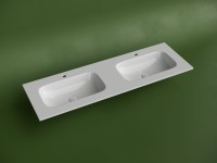 Мебельная раковина Ceramicanova Grace прямоугольная 141см с двумя чашами и отверстиями под смеситель CN7022