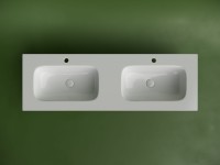 Мебельная раковина Ceramicanova Grace прямоугольная 141см с двумя чашами и отверстиями под смеситель CN7022