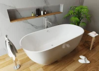 Ванна из искусственного камня Эстет Майами ФР-00003615 170x80 см, отдельностоящая, белая, овальная