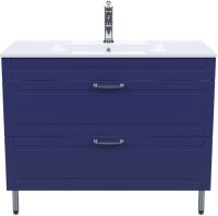 Тумба с раковиной IDDIS Oxford 100 напольная, синяя, раковина 0131000i28