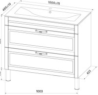 Тумба с раковиной IDDIS Oxford 100 напольная, синяя, раковина 0131000i28