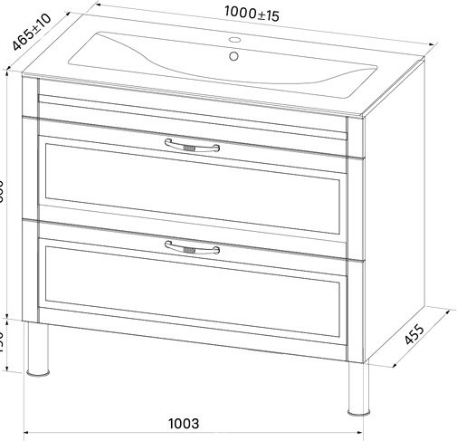 Тумба с раковиной IDDIS Oxford 100 напольная, синяя, раковина 0131000i28