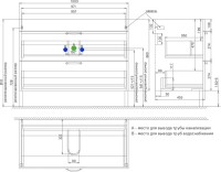 Тумба с раковиной IDDIS Oxford 100 напольная, синяя, раковина 0131000i28