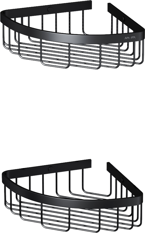 Полка AM.PM Sense L A7452222 угловая, черная, 2 шт.