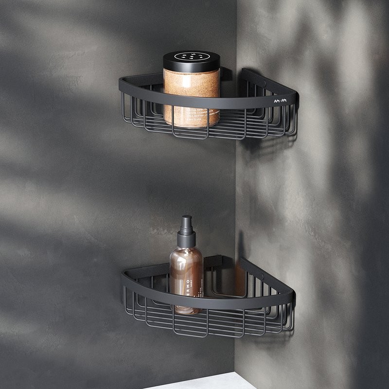 Полка AM.PM Sense L A7452222 угловая, черная, 2 шт.