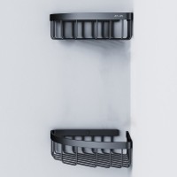 Полка AM.PM Sense L A7452222 угловая, черная, 2 шт. Полка AM.PM Sense L A7452222 угловая, черная, 2 шт.