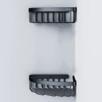 Полка AM.PM Sense L A7452222 угловая, черная, 2 шт. Полка AM.PM Sense L A7452222 угловая, черная, 2 шт.