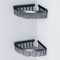 Полка AM.PM Sense L A7452222 угловая, черная, 2 шт. Полка AM.PM Sense L A7452222 угловая, черная, 2 шт.