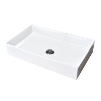 Накладная раковина GID Geometrico N9496 61 глянцевая белая, прямоугольная, фаянс