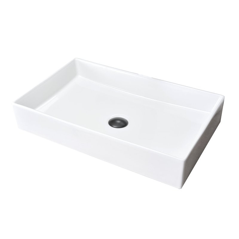 Накладная раковина GID Geometrico N9496 61 глянцевая белая, прямоугольная, фаянс