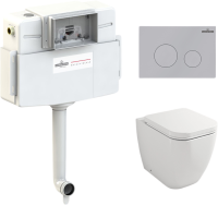 Комплект Lavinia Boho Унитаз приставной One 33024060 + Крышка-сиденье One 33290200 с микролифтом + Бачок скрытого монтажа RelFix 38020010 + Кнопка RelFix 380502MC