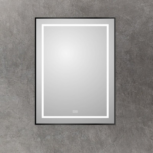 Зеркало BelBagno Kraft 80x60, с подсветкой, с подогревом, черный