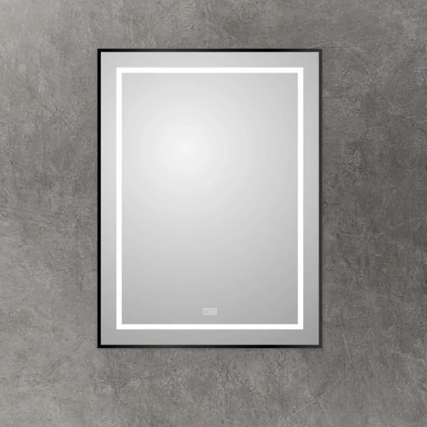 Зеркало BelBagno Kraft 80x60, с подсветкой, с подогревом, черный