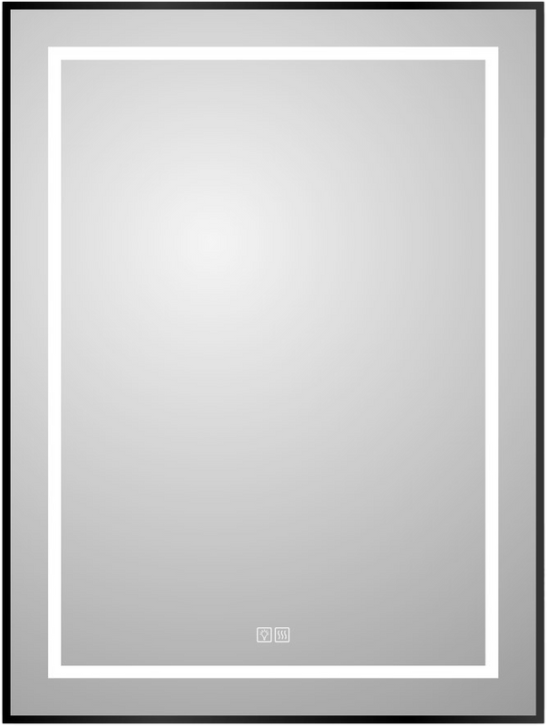 Зеркало BelBagno Kraft 80x60, с подсветкой, с подогревом, черный
