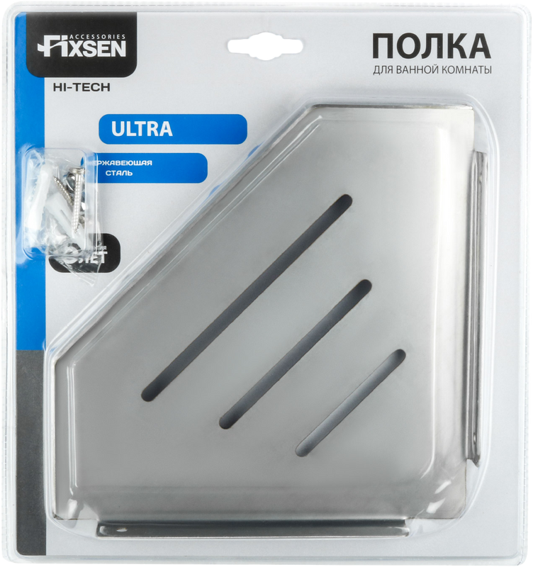 Полка Fixsen Hi-Tech FX-841 угловая, хром