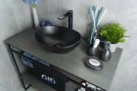 Накладная раковина GID Lago Nc901 41 матовая черная, овальная, фаянс