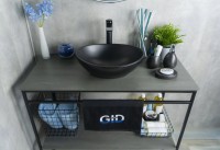 Накладная раковина GID Lago Nc901 41 матовая черная, овальная, фаянс