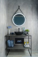 Накладная раковина GID Lago Nc901 41 матовая черная, овальная, фаянс