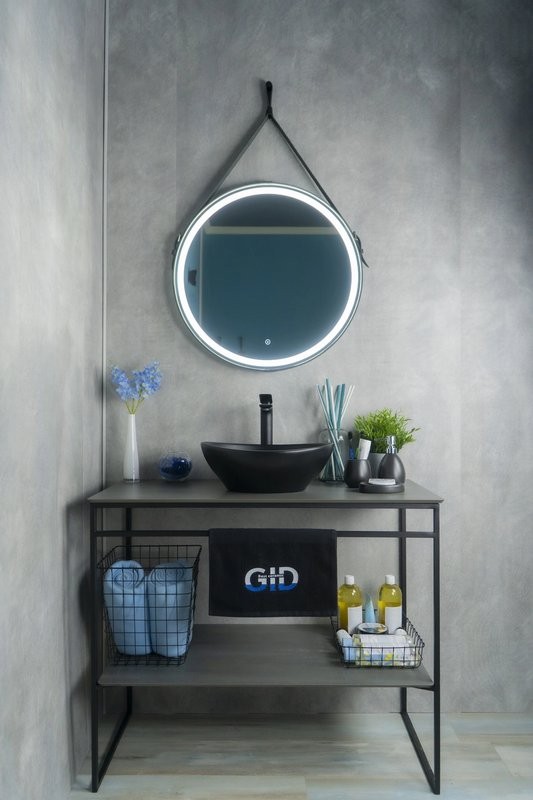 Накладная раковина GID Lago Nc901 41 матовая черная, овальная, фаянс