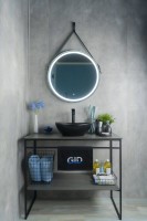 Накладная раковина GID Lago Nc901 41 матовая черная, овальная, фаянс