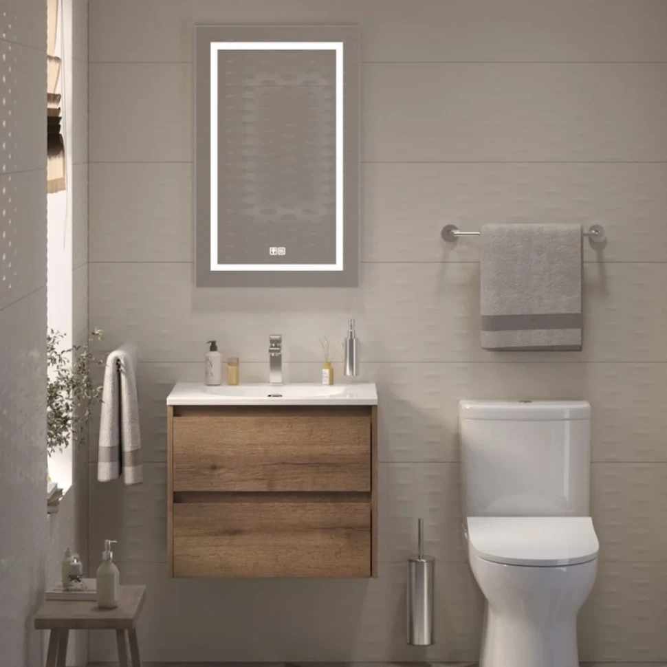 Тумба с раковиной BelBagno Kraft 39 60 rovere tabacco, раковина BB-8099-3-60