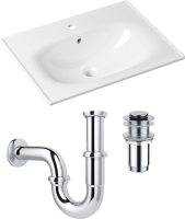Комплект Раковина Lavinia Boho Bathroom Sink 33312010 + Донный клапан Wellsee Drainage System 182134000 хром + Сифон 182102000 хром