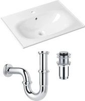 Комплект Раковина Lavinia Boho Bathroom Sink 33312010 + Донный клапан Wellsee Drainage System 182134000 хром + Сифон 182102000 хром