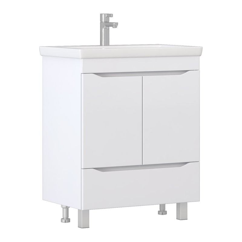 Тумба под раковину без столешницы Vigo Grani 70 белая, для раковины Cersanit Como 70