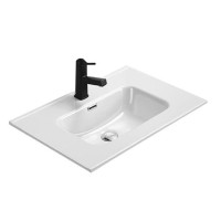 Мебельная раковина GID Integrado 9070s 71 накладная, глянцевая белая, прямоугольная, фаянс
