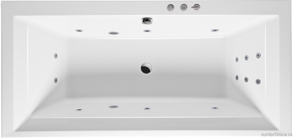 Акриловая ванна Excellent Crown Grand WAEX.CRG19.SMART 190x90 см, встраиваемая, с гидромассажем, белая, с каркасом, со сливом-переливом