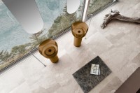 Раковина напольная Abber Kristall AT2702Vesuvian-H 45 глянцевая оливковая, круглая, моноблок