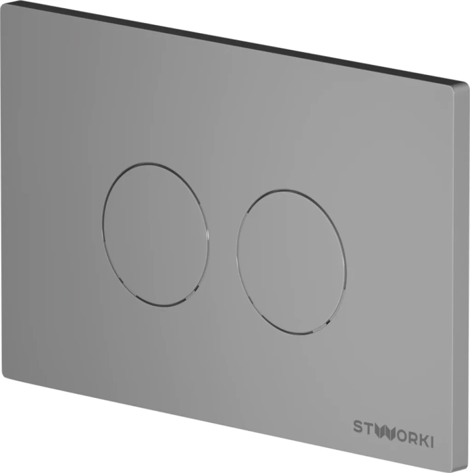 Комплект Унитаз подвесной STWORKI Кронборг S28401WH безободковый, с микролифтом, глянцевый белый + Инсталляция + Кнопка Хельсинки 500473 хром матовая