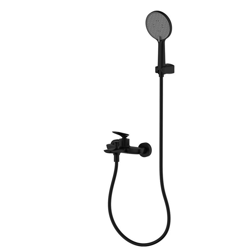 Смеситель для ванны с душевым гарнитуром, Черный матовый, AQUAme Como AQM6512MB