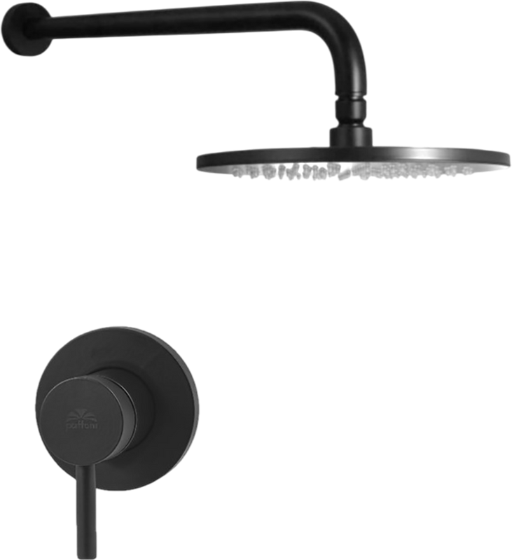Душевой комплект Paffoni Light KITLIG011NOKING С ВНУТРЕННЕЙ ЧАСТЬЮ, верхний душ 30 см, черный