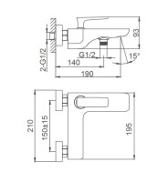 Смеситель для ванны с душем Wonzon & Woghand Shark WW-483101-CR хром