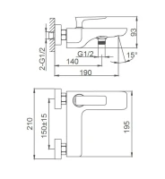 Смеситель для ванны с душем Wonzon & Woghand Shark WW-483101-CR хром Смеситель для ванны с душем Wonzon & Woghand Shark WW-483101-CR хром