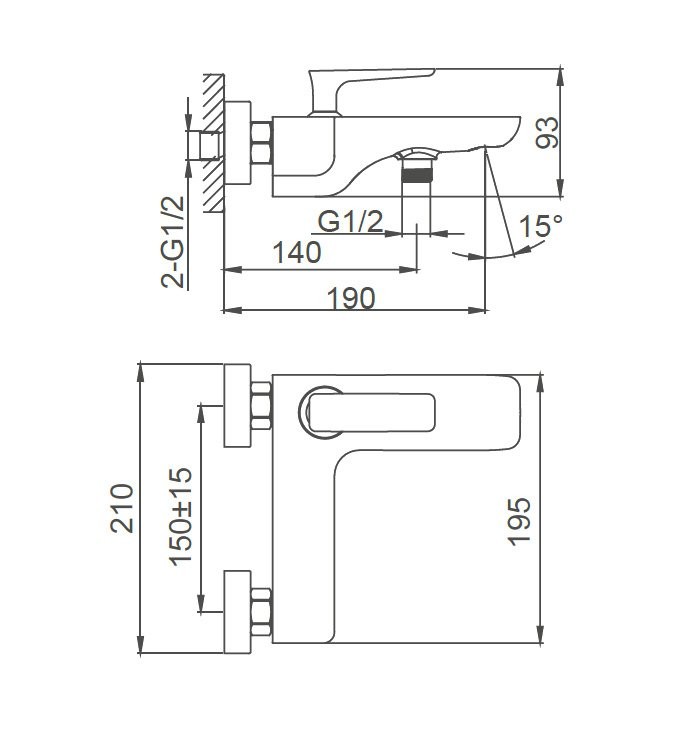 Смеситель для ванны с душем Wonzon & Woghand Shark WW-483101-CR хром