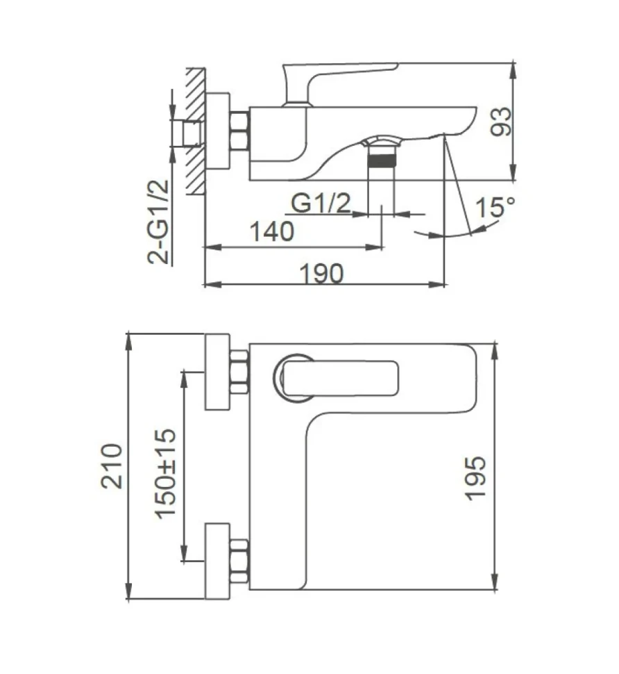 Смеситель для ванны с душем Wonzon & Woghand Shark WW-483101-CR хром