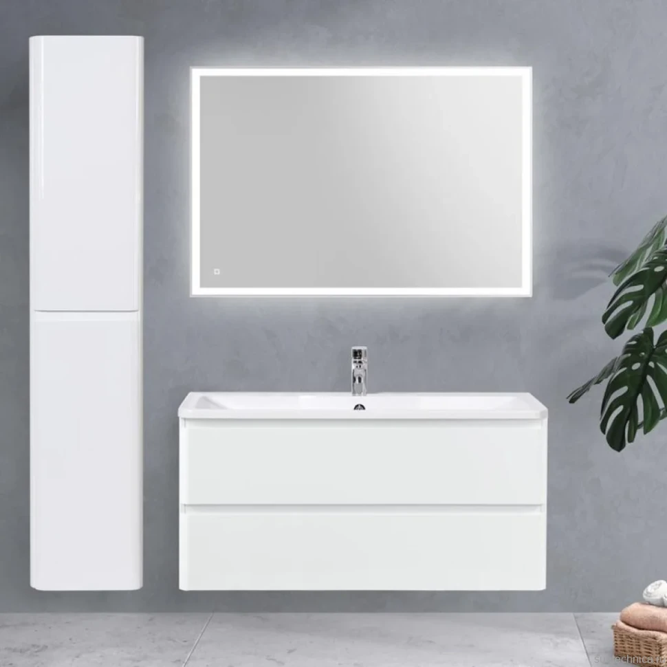 Тумба с раковиной BelBagno Albano 120 подвесная, bianco lucido, белая глянцевая раковина